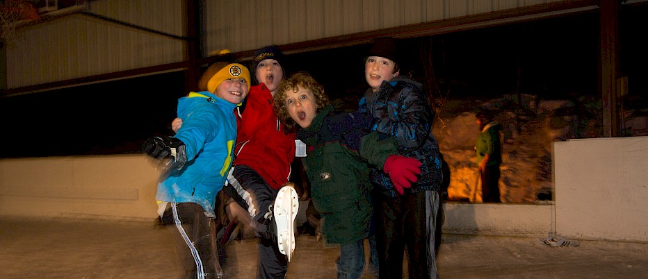 Fun with friends at the Skating Rink.
Skating is offered as an optional evening activity several times during the week of camp.