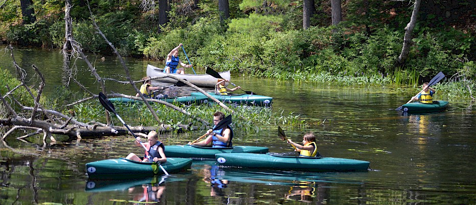 We are fortunate to abut an Audubon Wildlife Sanctuary, part of which is best explored by way of water.  An evening kayak through the sanctuary makes for a very special camp adventure.