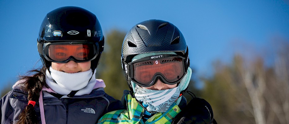 Blue skies, perfect snow and good friends.
Not a bad way to spend an afternoon at camp!